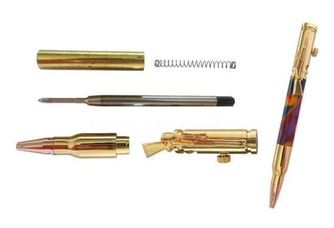 Lock 'N Load Rifle/Bullet Pen Kit (Bolt Action Style) - Gold Finish